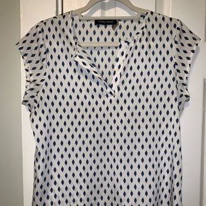 White and blue patterned dress shirt